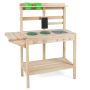 Children's wooden outdoor kitchen, 2 stoves and 2 pots, 75 × 30 × 88.5 cm