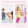 Children's drawing easel, double-sided, 60.96 × 109.22 × 44.45 cm / 58.42 × 82.55 × 30.48 cm