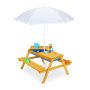 Детский садовый комплект Relaxdays, 2 емкости и зонт, Белый, 86 × 49 × 92,5 см