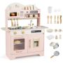 Children's play kitchen TM10214PI, 17 accessories, 80 × 90 × 40 cm