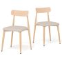 Dining chairs, 2 pcs, Oak/sand, 49.5 × 48.3 × 78.7 cm