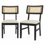 Dining chairs, 2 pcs, black, 53.34 × 87.63 × 54.61 cm