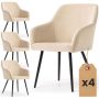 Söögitoa toolid ESTELLE, 4 tk, beež/must, 54,5 × 83 × 58 cm