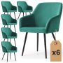 Söögitoa toolid ESTELLE, 6-osaline komplekt, roheline/must, 54,5 × 83 × 58 cm
