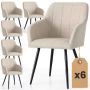 Söögitoa toolid LUXANO, 6 tk, beež/must, 54 × 82 × 58 cm