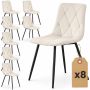 Söögitoa toolid MILO, 8 tk, Beež, 45,5 × 87 × 43,5 cm