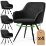 Söögitoa toolide komplekt TURNO, 4 tk, must, 55 × 83 × 58 cm