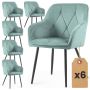 Söögitoa toolide komplekt DIAMANTE, 6 tk, sinine/must, 54,5 × 82,5 × 58 cm