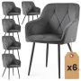 Söögitoa toolide komplekt DIAMANTE, 6 tk, hall/must, 54,5 × 82,5 × 58 cm