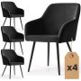 Söögito chairs komplekt ESTELLE, 4 tk, Mustad, 54,5 × 83 × 58 cm