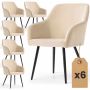 Söögitoa toolide komplekt ESTELLE, 6 tk, beež/must, 54,5 × 83 × 58 cm