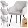 Söögitoolide komplekt FLORENCE, 4 tk, hall/must, 54,5 × 82 × 58 cm