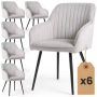 Söögitoa toolide komplekt FLORENCE, 6 tk, hall ja must, 54,5 × 82 × 58 cm