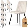 Söögitoa toolide komplekt LIVO, 8 tk, beeži/must, 45,5 × 87 × 43,5 cm
