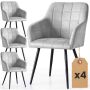 Söögitoolide komplekt LUXANO, 4 tk, hall/must, 54 × 82 × 58 cm