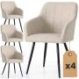 Söögitoa toolikomplekt LUXANO, 4 tk, beež/must, 54 × 82 × 58 cm