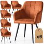 Söögitoa toolikomplekt LUXANO, 6 tk, pruun ja must, 54 × 82 × 58 cm