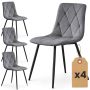 Söögitoolide komplekt MILO, 4 tk, hall/must, 45,5 × 87 × 43,5 cm