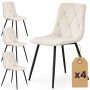 Söögitoolide komplekt MILO, 4 tk, beež/must, 45,5 × 87 × 43,5 cm