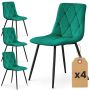 Söögitoolide komplekt MILO, 4 tk, rohelist/musta värvi, 45,5 × 87 × 43,5 cm