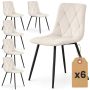 Söögitoolide komplekt MILO, 6 tk, beeži/musta värvi, 45,5 × 87 × 43,5 cm