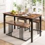 Dining set, 4 pieces, 120 × 75 × 60 cm