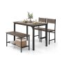Dining set, 4-piece, with bench and 2 chairs, 110 × 76 × 70 cm
