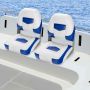 Boat chair set, 2 pcs, White/blue, 50 × 42 × 52 cm