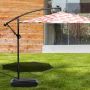Water-filled umbrella base, with wheels, Black, 81.28 × 60.96 × 15.24 cm