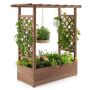 Grid planter with hanging roof, Brown, 110 × 113.5 × 44 cm
