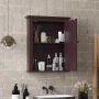 Mirror cabinet against the wall, brown, two-tier