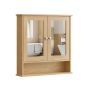 Peegliga vannitoakapp VASAGLE LHC002, riiuliga, Tammevärvi, 56,5 × 58,5 × 13 cm