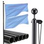 Lipuvarras VEVOR UP-QGTJ20, sektsiooniline, Must, Ø5,16 × 609 cm