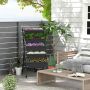 Vertical planter, 5 plant pots and 4 casters, Black, 57.15 × 116.84 × 68.58 cm