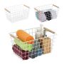 Traatkorvid Relaxdays, 3 tk, Valge, 31 × 16 × 21 cm