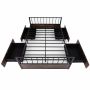 Single bed, 2 drawers, Brown/black, 204 × 60 × 92 cm