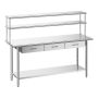 Кухонный рабочий стол VEVOR YH2-72-XP, 3 ящика, 182,9 × 140 × 61 см