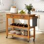 Kitchen island cart, 2 drawers, 2 shelves, 116 × 43 × 89 cm