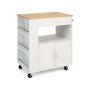 Kitchen island cart with drawer and spice holder, white