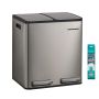 Köögiprügikast SONGMICS LTB130EZ01, 2 × 15 l, pedaaliga, Hõbedane, 41,8 × 35,3 × 45,5 cm