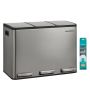 SONGMICS LTB145 Kitchen Trash Can, 3 × 15 l, Silver, 62 × 35.3 × 45.5 cm