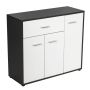Kitchen side cabinet, with drawer and adjustable shelf, White/grey, 87.6 × 69.9 × 30.5 cm
