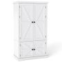 Kitchen cabinet, 4 doors, 5 adjustable shelves, White, 77 × 139 × 40 cm