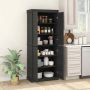 Kitchen cabinet, 4 doors, 6 levels, Black, 76 × 185 × 40 cm