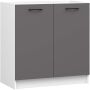 Köögikapp OLIWIA S80ZL, 2 hinged ust, valge/hall, 80 × 82 × 46 cm
