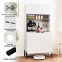 Kitchen cabinet, with charging station, White, 80 × 164 × 40 cm