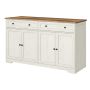 Kitchen cabinet VASAGLE LSC541WJ01, 2 drawers, 4 doors, White, 140 × 80 × 40 cm