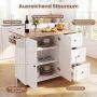 Kitchen trolley, 3 drawers, 129.5 × 43/76 × 93 cm