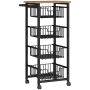 Kitchen trolley Homcom 49.5x31x91cm., black/light brown