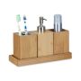 Vannitoaaksessuaaride komplekt Relaxdays 10020224.0, 4 osa, 25 × 18,5 × 10,5 cm